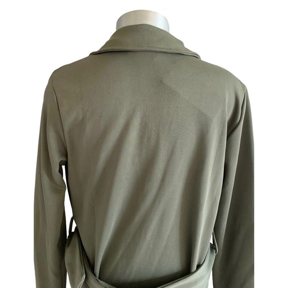 BOOHOO Olive Green Isobel O-Ring Belted Knit Duster Cardigan/Jacket NWT 6P - Picture 11 of 11
